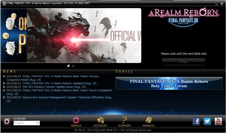 Final Fantasy XIV A Realm Reborn - Downloading patches is complete