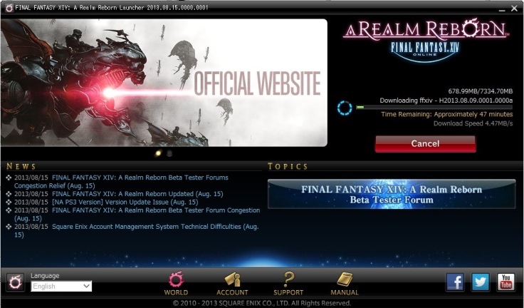 Downloading patches for FFXIV :)